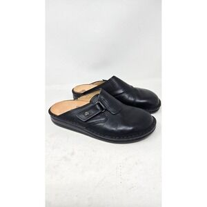 Finn Comfort Aussee Black Leather Clogs Mules Made in Germany EU 39 US 8-8.5